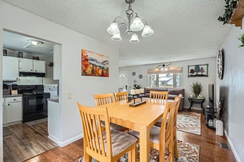 Gather around the dining table for board games, card games, or a cozy dinner with loved ones.