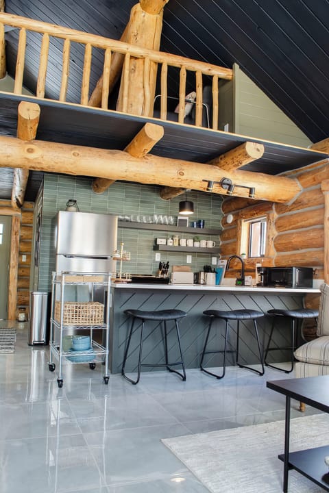 Open loft looks over living space