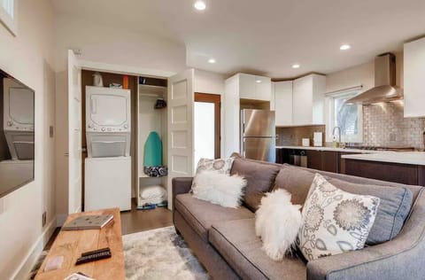 Living room area with Smart TV