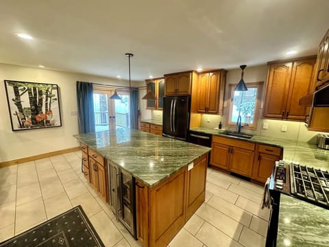 Fully stocked to create delicious mountain delights. New appliances & counters.