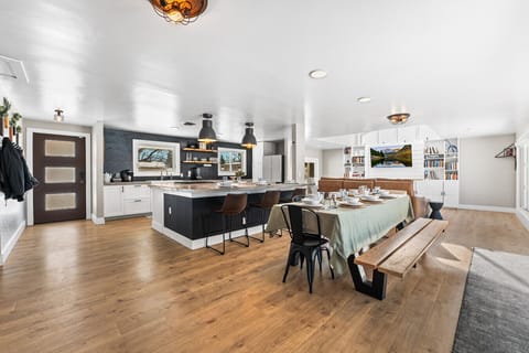 The main space of this home is a beautiful open floor plan where your whole group can hang out comfortably