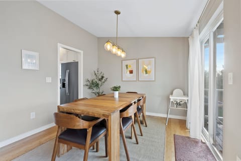 High chair included to make family meals easy