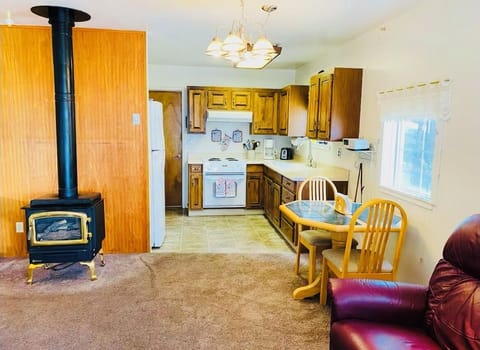 View of living room & kitchen from front door