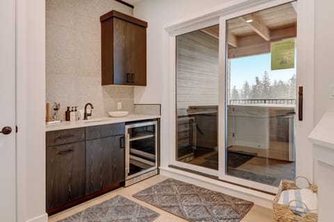 Upstairs Mini Wet Bar and Mini Fridge