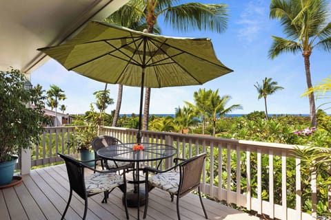 Outdoor seating on the balcony with amazing views
