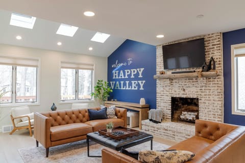 Relax or converse in the sun-soaked family room!