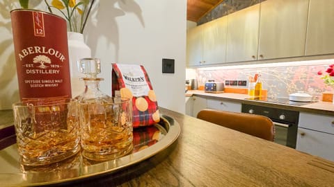 Enjoying a dram at Telford Cottage