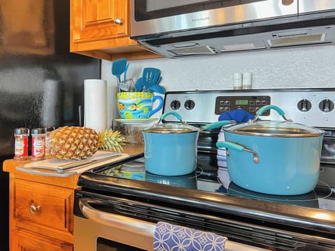 Fully stocked kitchen with everything you will need for a wonderful stay