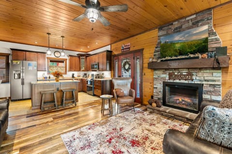 Gourmet Kitchen and living room