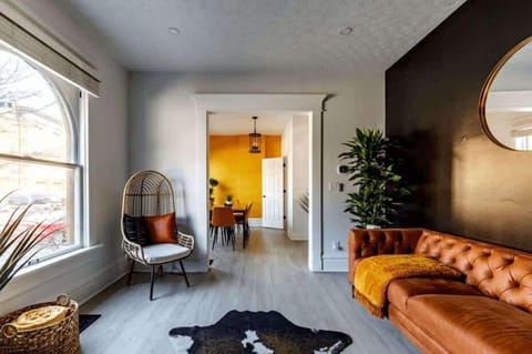 chic living space with a smart tv & stylish furniture ideal for movie nights