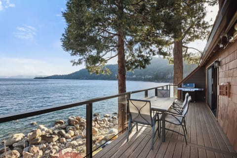Gorgeous views from lakefront deck off of living room and dining area