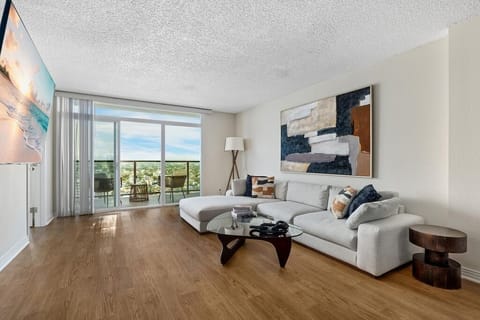 Relax in style with plush seating and artistic, modern decor.