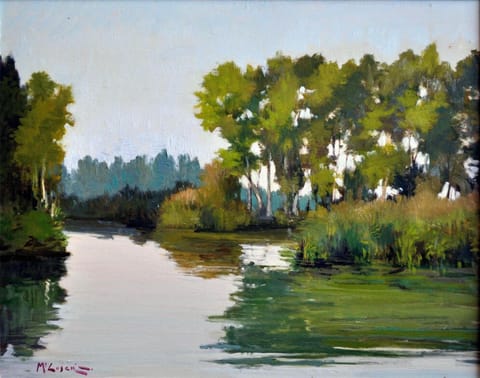 The lake at Santa Chiara painted by Massimiliano Luschi
