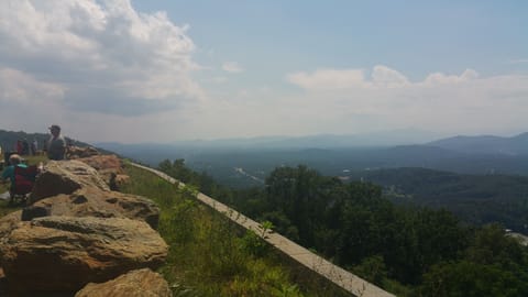 On top of a mountain looking over Asheville.