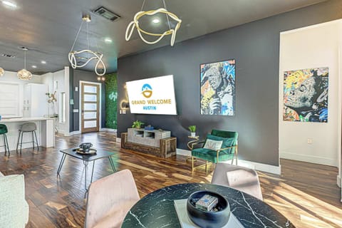 Bright and exciting living area with Smart TV, and ample seating (Unit A)