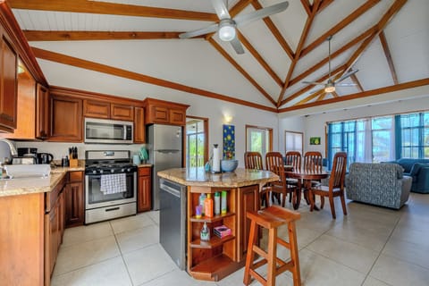 The great room from the road side door. 