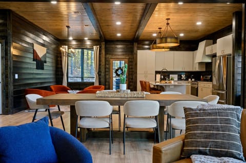 Dining table seats 8 comfortably