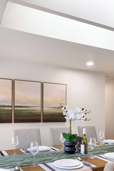 Perfect for intimate gatherings or festive meals, this space invites you to sit back, savor each bite, and enjoy the ambiance.