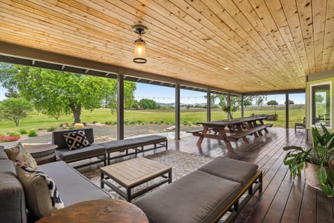 Relaxing in the vineyard backyard