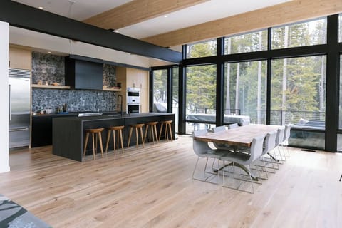 dining and kitchen areas