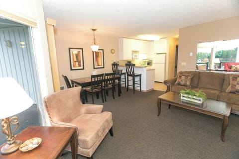 Gather for easy meals in an open, airy great room.