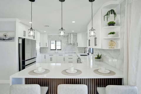 Fully stocked kitchen with everything you'll need for a home cooked meal