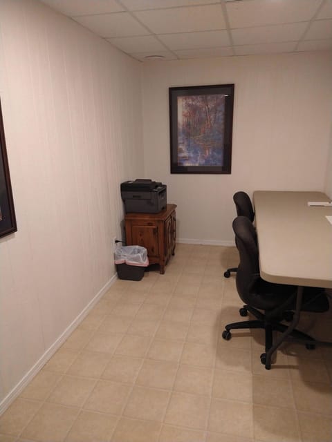 office area in the basement