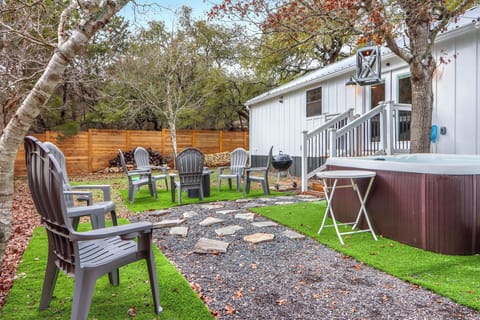 Sit around the fire with company under a starry evening