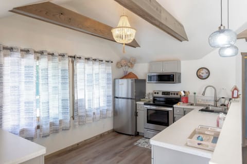 New fully stocked kitchen for your use.  