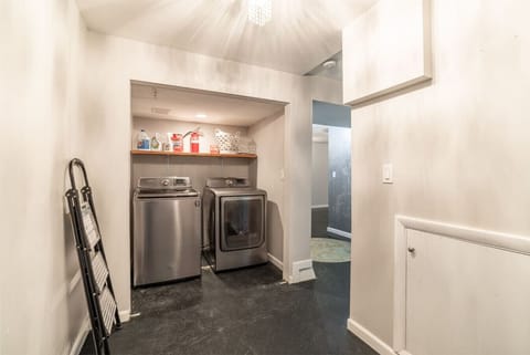 Laundry area in the basement