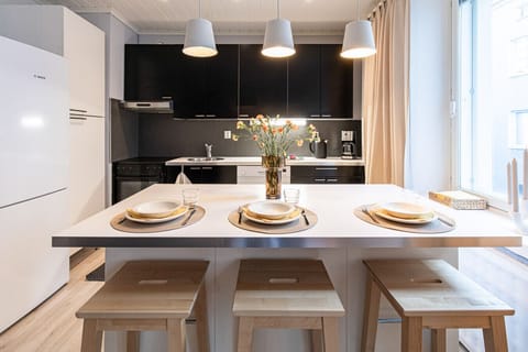 Apartment open-concept kitchen with dishwasher