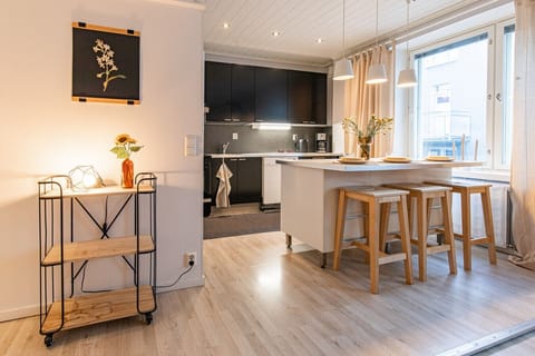 Apartment open-concept kitchen with dishwasher