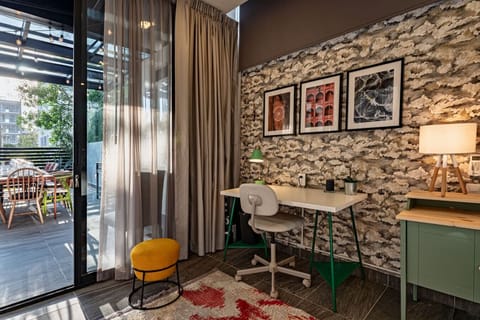 Stylish workspace in the bedroom, perfect for those needing a quiet area to work