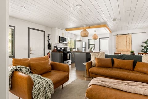 Sink into the plush couch, stream your favorite shows, or just enjoy the view.