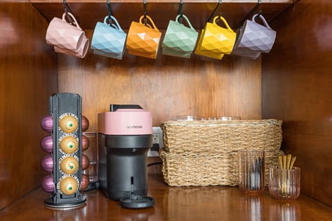 Perk up—coffee station stocked and ready to go.