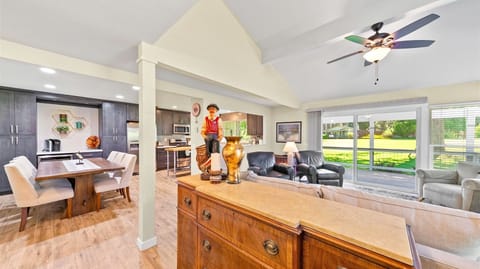 Beautiful open living space - coffee bar and wine frig ahead