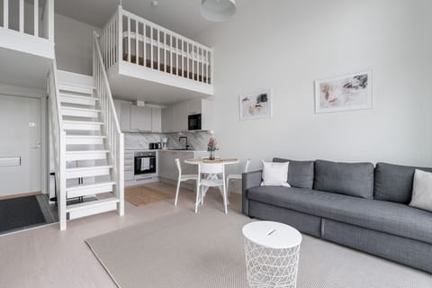 Apartment living room and kitchen