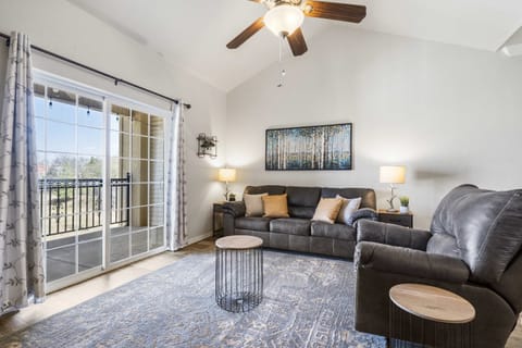 Curl up in the breezy living room & stream your favorites on the smart TV