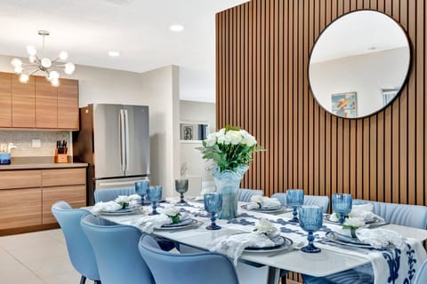 Dining table with table setup