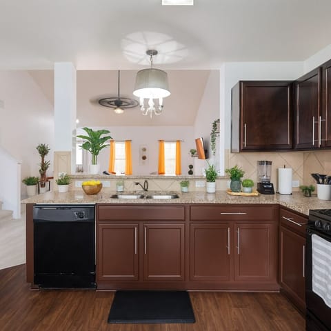 Modern Kitchen with Open Living Area
