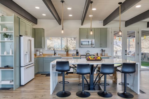 Modern, sleek kitchen.
