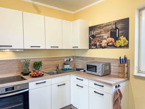 Kitchen Appliance, Kitchen, Countertop, Major Appliance, Cabinetry, Furniture, Interior Design, Flooring, Home Appliance, Wood