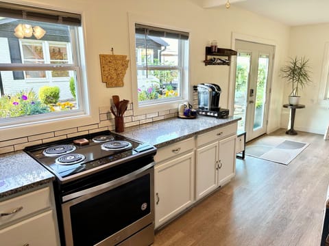 Full kitchen with all spices and cooking supplies you could possibly need. 