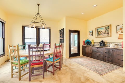 Enjoy meals with views of the beach