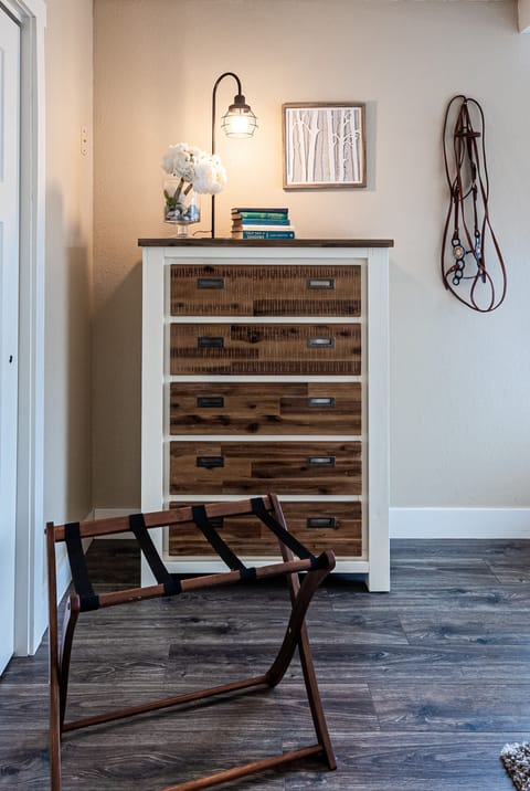Dresser in master king plus luggage racks in all rooms
