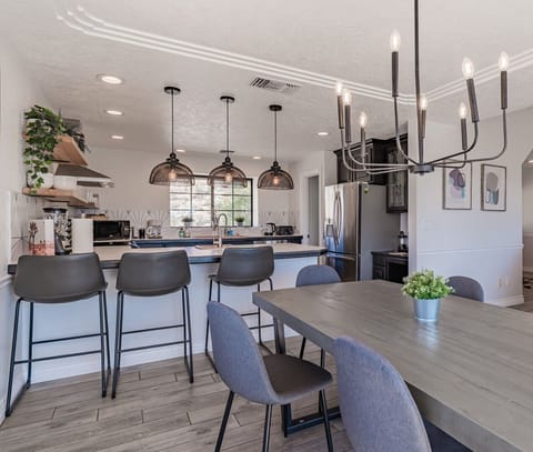 Breakfast bar and dining area.