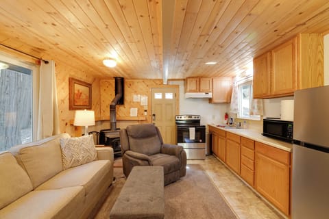 Living Room | Full Sleeper Sofa | Wood-Burning Potbelly Stove | Main Floor