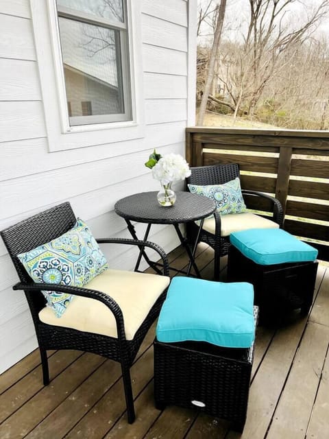 Enjoy your private balcony overlooking the French Broad River and the Silver Line Park. 