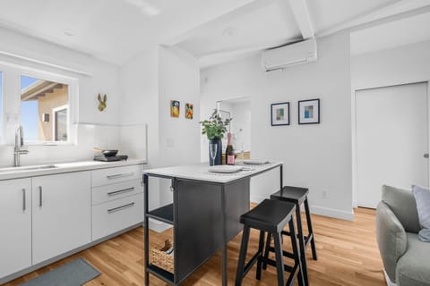 Bright and welcoming kitchen space.