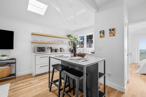 Bright and welcoming kitchen space.